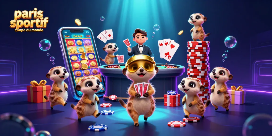 Paris sportif coupe du monde : les meerkats gèrent un casino extravagant avec des éléments ludiques.