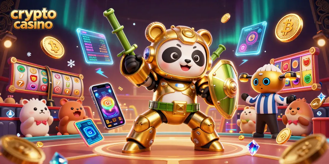 Les joueurs gagnent au crypto casino avec une scène excitante et animée d'illustration 3D.