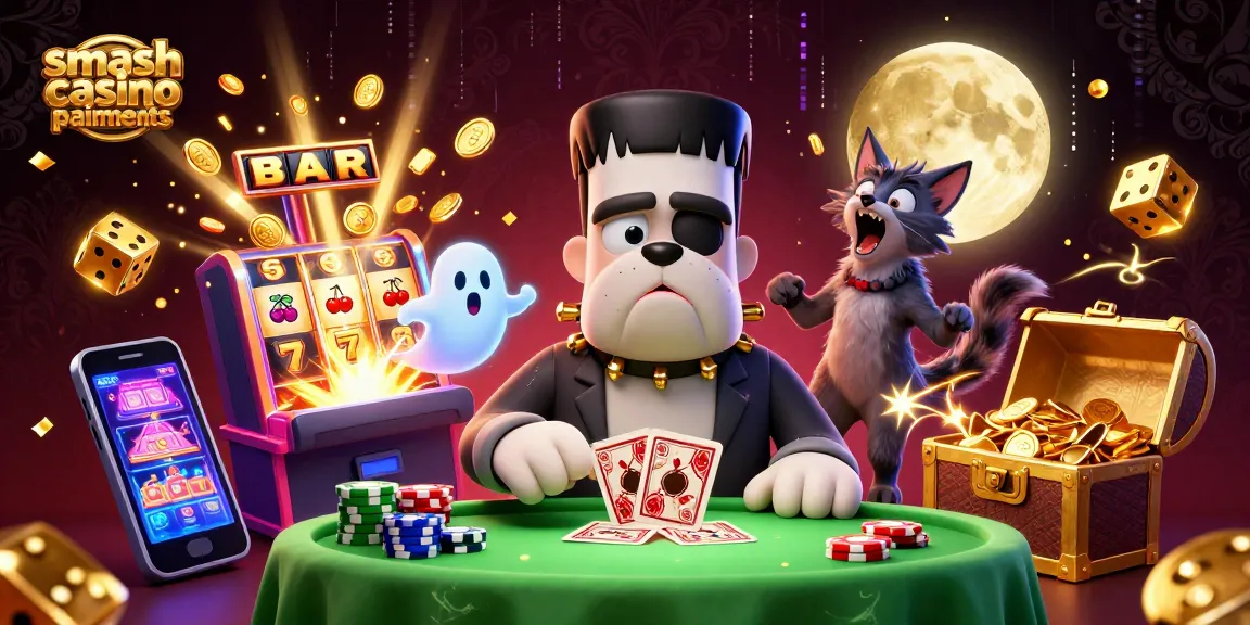Illustration colorée représentant smash casino paiements avec des personnages et des éléments de jeu captivants.