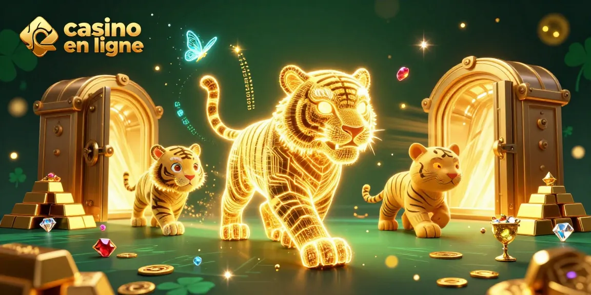 Découvrez un captivant casino en ligne avec des trésors scintillants et un tigre lumineux.