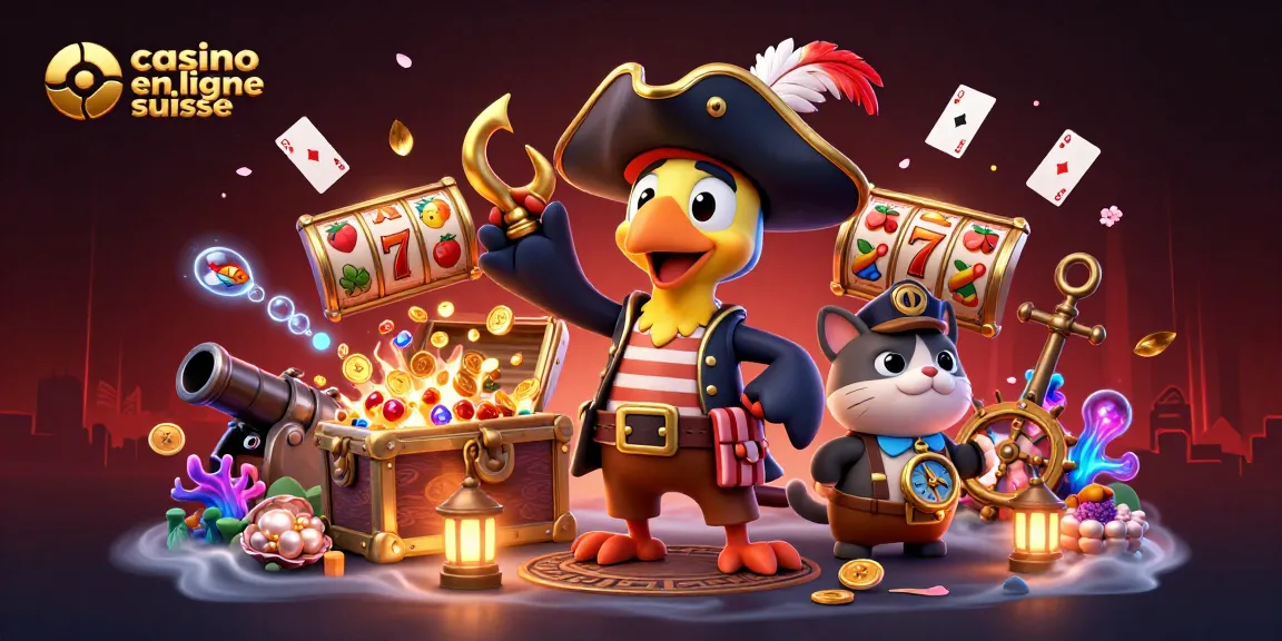 Casino en ligne suisse : découvrez une illustration animée de pirates et trésors exaltants.